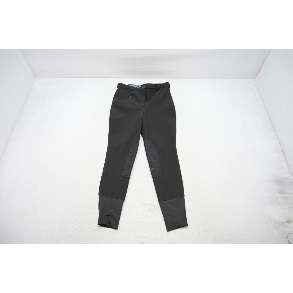 Tuff Rider Riding Breeches Women 32 Black Ribbed Knee Patch Pants Excellent